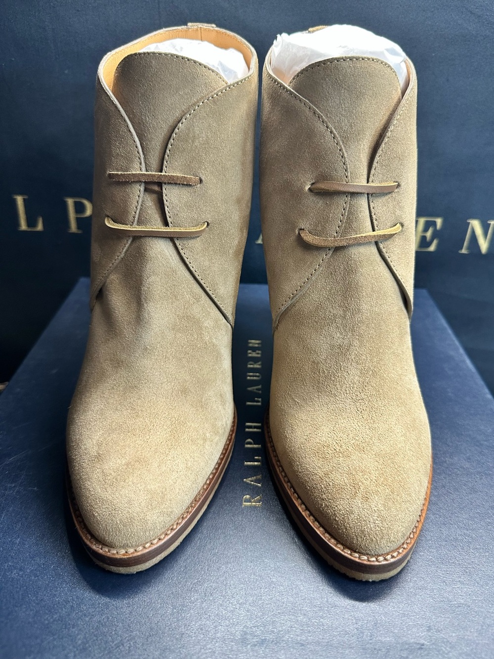 Ralph Lauren Collection Jaylen Greige Calf-Suede Bootie 40B EU/10B US NIB - Picture 3 of 16